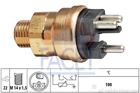 Датчик включения вентилятора MB W124/201 M102 (3 конт.) FACET 7.3529