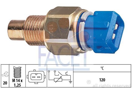 Датчик температури Berlingo/Partner 1.8/1.9D (120C)/Scudo/Ducato FACET 7.3558