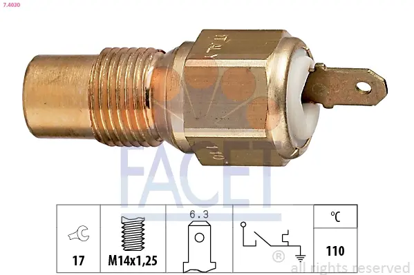 Датчик включения вентилятора Peugeot 405 ii 1.9 d (97-99) FACET 7.4030 (фото 1)