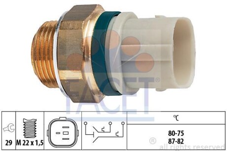 Датчик включения вентилятора T4 2.4D -98 FACET 7.5654