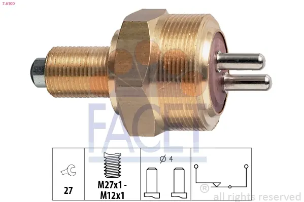 Выключатель, фара заднего хода FACET 7.6100 (фото 1)