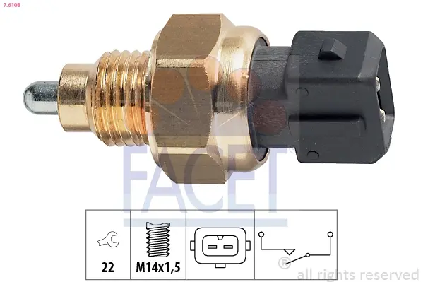 Датчик зад ходу Scudo/Jumpy 1.9D/Berlingo (кпп.BE3) FACET 7.6108 (фото 1)