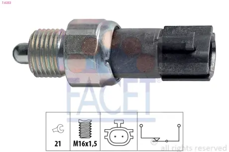 Датчик включения фонарей заднего хода Megane II/Scenic II 1.9 dCi/2.0 16V (FACET 76232