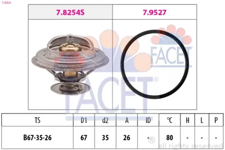 Термостат Bmw 3 320 i (93-99) FACET 7.8254