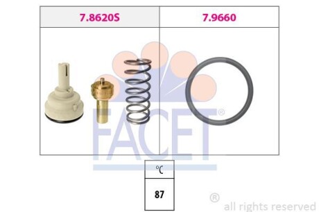 Термостат Audi A3 / Skoda Octavia / VW Golf/Passat/Touran 1.6 FSI 03-> FACET 7.8620