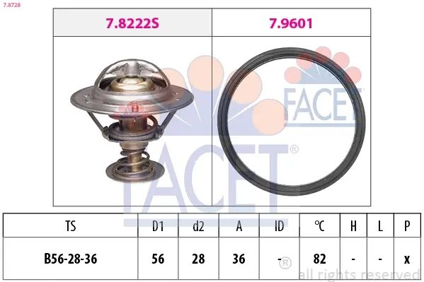 Термостат Mitsubishi Lancer 2.0 evo x (cz4a) (08-16) FACET 7.8728 (фото 1)