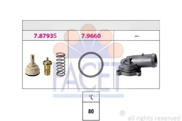 Термостат Vw Touran 1.4 tsi ecofuel (10-15) Facet FACET 7.8793K (фото 1)