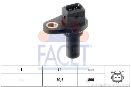 Датчик оборотов коленвала VW T4 2.0-2.8 i/D/TDI (90-)/Passat B5 (АКПП) FACET 9.0028