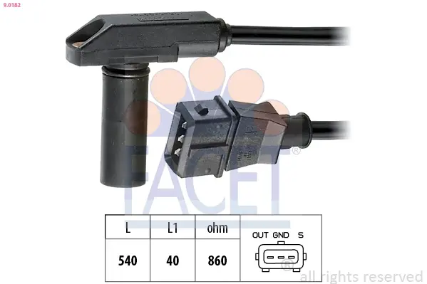 Датчик обертів коленвала Fiat Ducato 2.5 TDI (94-) Facet FACET 9.0182 (фото 1)