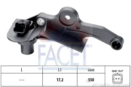 Датчик оборотов коленвала Citroen Berlingo, C3,C4, NEMO/Peugeot 206 1.0-1.6ALK 90- Facet FACET 9.0298