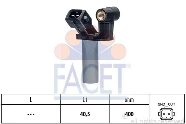 Датчик оборотов коленвала Peugeot Boxer 2.2HDI/Ford Transit 2.2/2.4/3.2 TDCi 06- Facet FACET 9.0307 (фото 1)