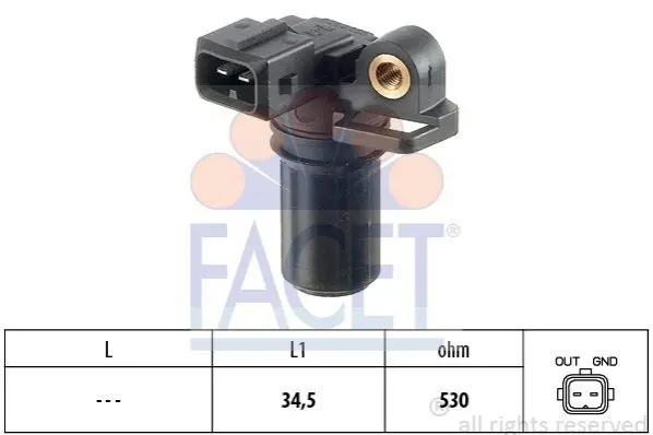 Датчик оборотов коленвала Ford C-Max,Focus 1.8TDCI (90PS)/Transit V184/V347 Facet FACET 9.0323 (фото 1)