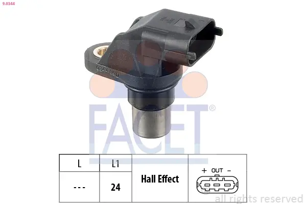 Датчик обертів коленвала Fiat Punto 1.2 bifuel (07-12) Facet FACET 9.0344 (фото 1)