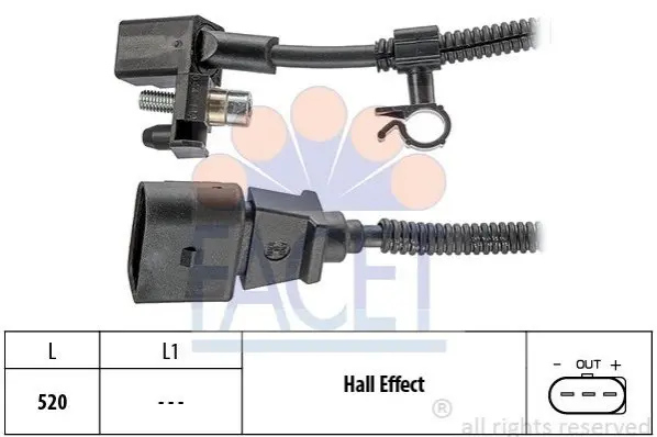 Датчик оборотов коленвала VW Polo 1.0/1.4 95-01 Facet FACET 9.0445 (фото 1)