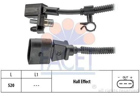 Датчик оборотов коленвала VW Polo 1.0/1.4 95-01 Facet FACET 9.0445