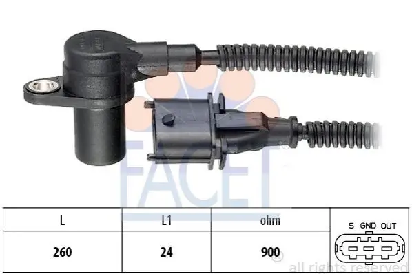 Датчик обертів коленвала Hyundai H-1 2.5 crdi (03-07) Facet FACET 9.0494 (фото 1)