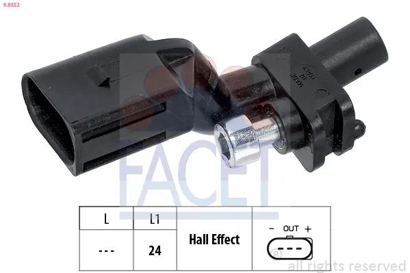 Датчик колінвала Skoda Octavia/VW Crafter/Golf/Jetta/Passat/Touran 1.4-3.2 02-13 FACET 9.0552 (фото 1)