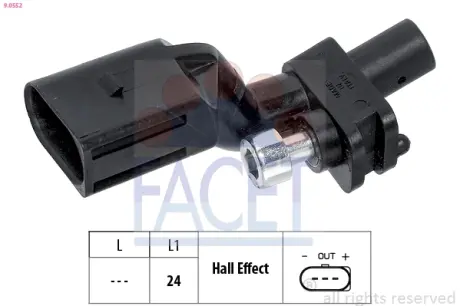 Датчик колінвала Skoda Octavia/VW Crafter/Golf/Jetta/Passat/Touran 1.4-3.2 02-13 FACET 9.0552