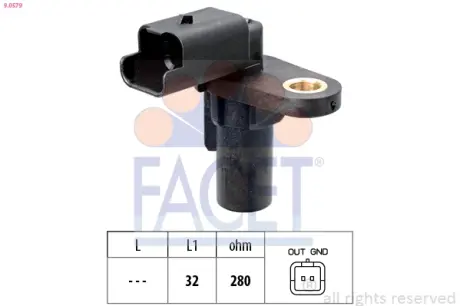 Датчик колінвала Opel Vivaro/ Renault Laguna II/Megane III 1.4-1.9dCi-2.0 01- FACET 9.0579
