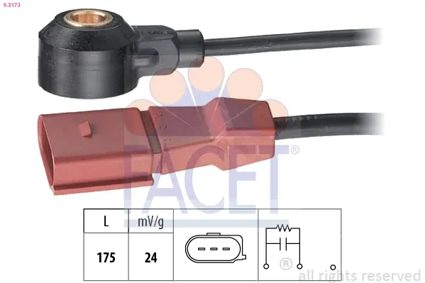 Датчик детонації Vw Passat 2.0 fsi (05-10) Facet FACET 9.3173 (фото 1)