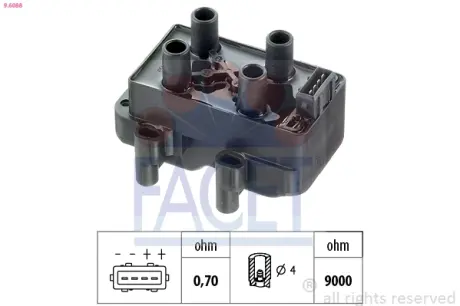 Котушка запалення Citroen Berlingo 1.4 i (mfkfx, mfkfw) (96-08) Facet FACET 9.6088