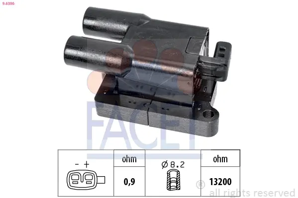 Катушка зажигания (на два циліндри) Hyundai i10 (03-)1.1i (9.6396) Facet FACET 96396 (фото 1)