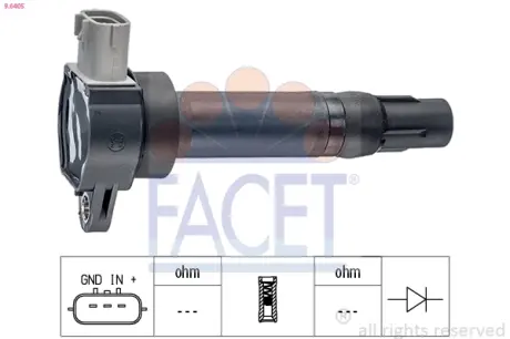 Котушка запалення Mitsubishi Colt vi 1.1 (04-12) Facet FACET 9.6405