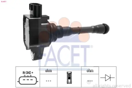 Котушка запалювання Megane IV (15-)/Kadjar (16-) 1.6 TCe  Facet FACET 96451