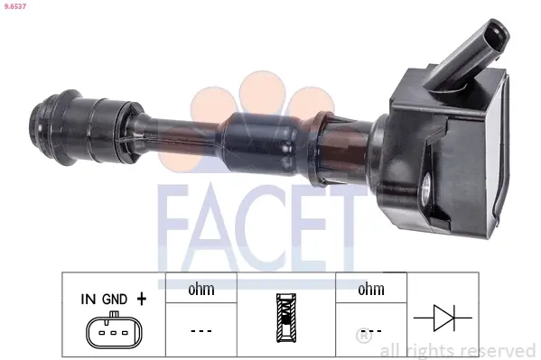 Котушка запалювання Volvo V60, V90, XC40, XC60 (15-) 2.0i (9.6537) Facet FACET 96537 (фото 1)