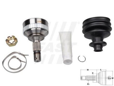 ШРКШ зовн. 25z/34z/58,5mm ABS:48 Citroen Berlingo, C3 Picasso, C4 II, DS4, Xsara Picasso Peugeot 207, 3008, 308, 1.4-2.0D 12.99- FAST FT25088K