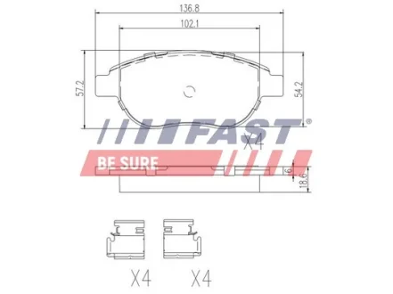 Колодки гальмівні, передні FAST FT29156