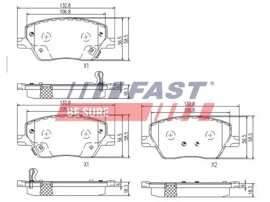 Колодки Гальмівні FIAT Tipo 16- перед Без Датчика FAST FT29169 (фото 1)