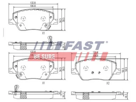 Колодки Гальмівні FIAT Tipo 16- перед Без Датчика FAST FT29169