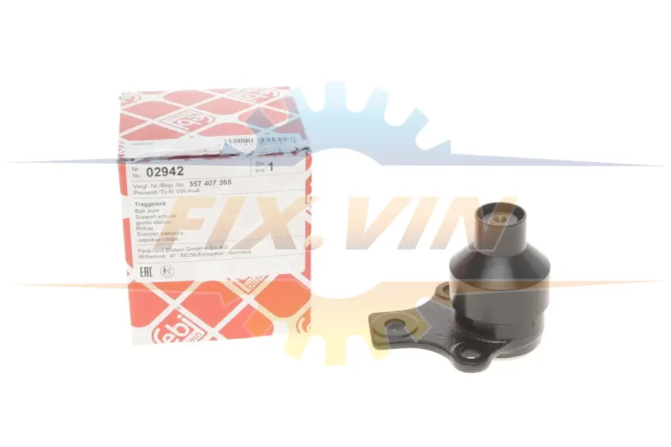 Кульова опора SEAT/VW Cordoba/Ibiza III (6K1)/Caddy II/Golf/Passat/Polo "F "83-"02 (*_) FEBI BILSTEIN 02942 (фото 1)