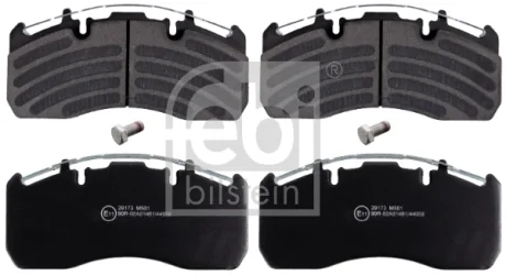Комплект гальмівних колодок задн/передн MERITOR RVI C, MIDLUM VOLVO FE, FE II, FH, FH II, FH III, FH12, FH16, FH16 II, FH16 III, FL II, FL III, FM, FM12, FM9, FMX D11A-330-MDS2043A 08.93- FEBI BILSTEIN 16906