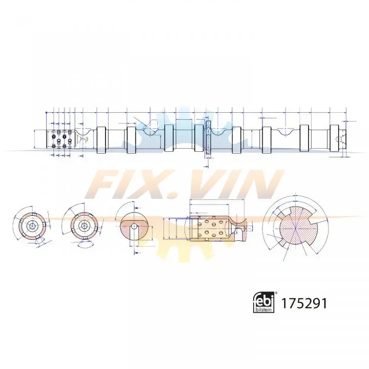 Вал розподільчий впускний VAG 2,0 TFSI (вир-во FEBI) FEBI BILSTEIN 175291 (фото 1)