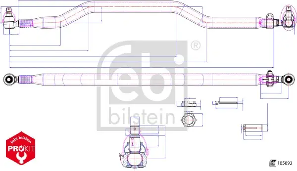 Поперечна рульова тяга FEBI BILSTEIN 185893 (фото 1)