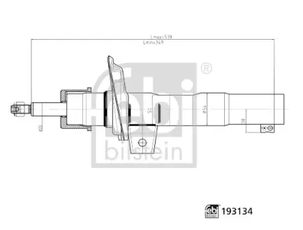 Амортизатор (передній) VW Caddy III/IV 04-/Golf V 10-14 (B4) FEBI BILSTEIN 193134