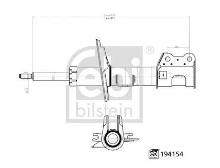 FEBI CITROEN амортизатор газ.передн.прав.Nemo,Fiat Fiorino 07- FEBI BILSTEIN 194154