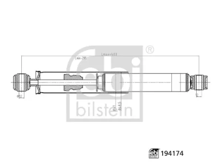Амортизатор (задній) Renault Kangoo 97-07 (Газ) FEBI BILSTEIN 194174