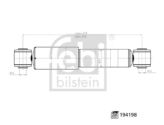 FEBI CITROEN амортизатор газ.задн.Berlingo 96- FEBI BILSTEIN 194198 (фото 1)