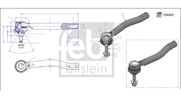 Наконечник поперечної рульової тяги FEBI BILSTEIN 194469 (фото 1)