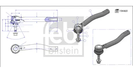 Наконечник поперечної рульової тяги FEBI BILSTEIN 194469