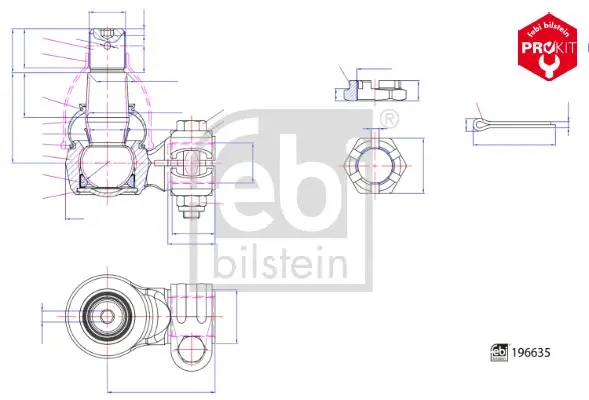 Наконечник поперечної рульової тяги FEBI BILSTEIN 196635 (фото 1)
