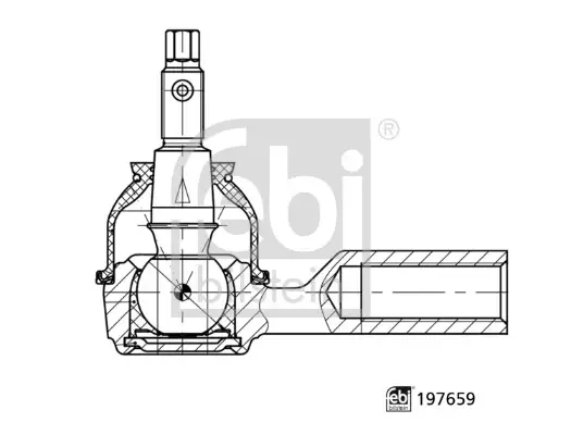 Наконечник тяги рульової (R) Hyundai Creta 1.6/2.0 16-21 FEBI BILSTEIN 197659 (фото 1)