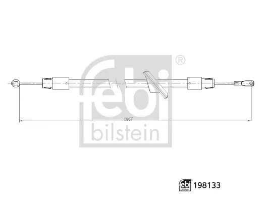 FEBI DB Трос ручного тормоза передн.Sprinter,VW Crafter 06- FEBI BILSTEIN 198133 (фото 1)