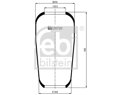 Пневмоподушка підвіски без поршня FEBI BILSTEIN 20720 (фото 1)