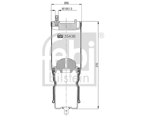 Пневмоподушка підвіски для кабіни FEBI BILSTEIN 35436 (фото 1)