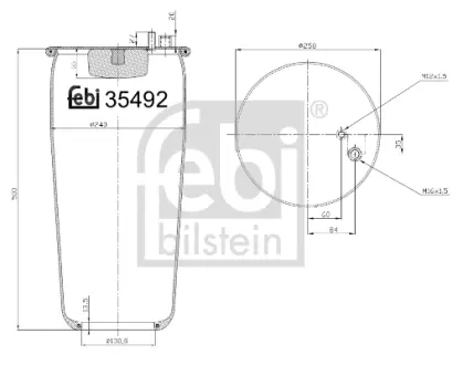 Пневмоподушка підвіски без поршня FEBI BILSTEIN 35492