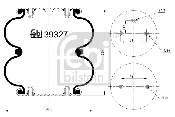 Баллон пневматической рессоры FEBI BILSTEIN 39327 (фото 1)